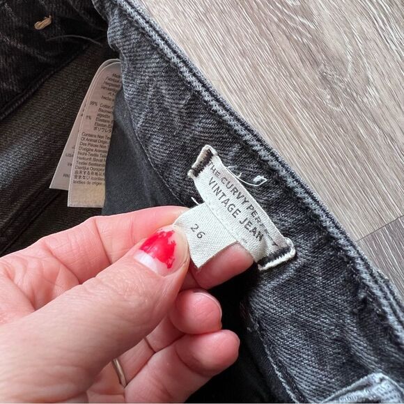 Madewell the curvy perfect vintage jean in black‎ womens size 26 - Picture 6 of 9